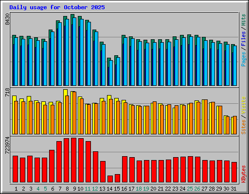 Daily usage for October 2025